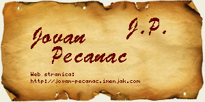 Jovan Pećanac vizit kartica